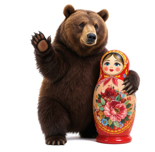 Медведь с матрёшкой